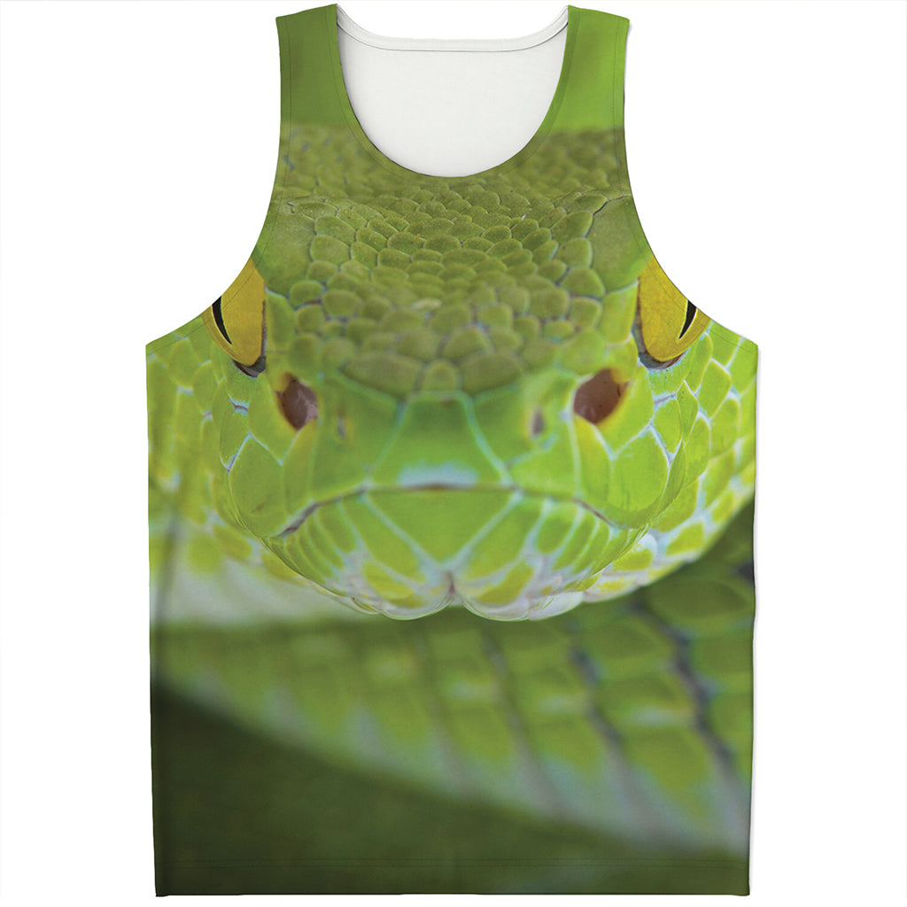 Green Pit Viper Print Men's Tank Top