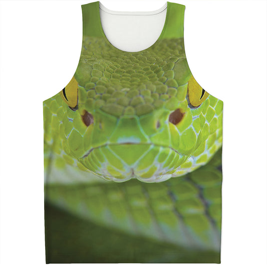 Green Pit Viper Print Men's Tank Top