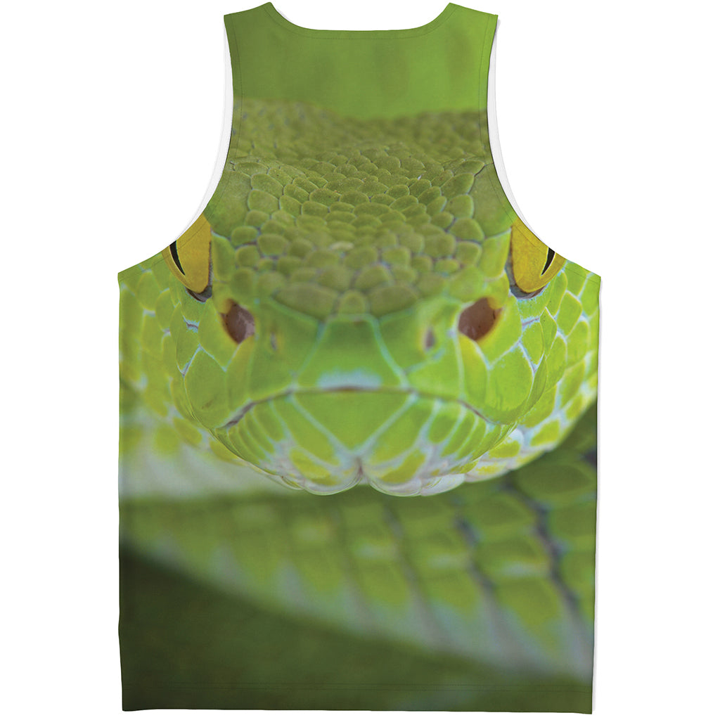 Green Pit Viper Print Men's Tank Top