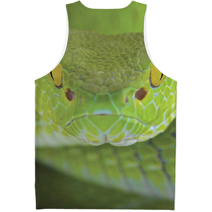 Green Pit Viper Print Men's Tank Top