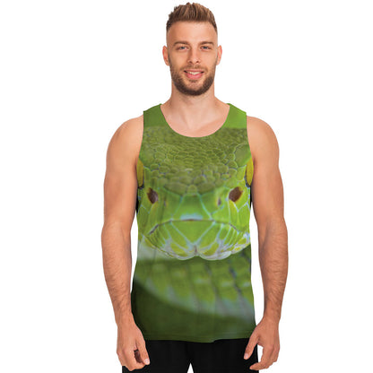 Green Pit Viper Print Men's Tank Top