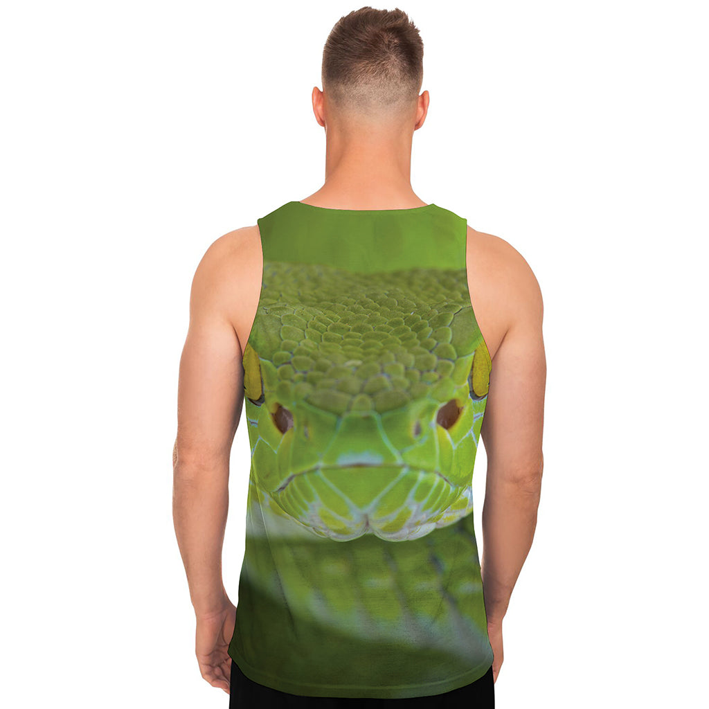 Green Pit Viper Print Men's Tank Top