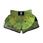 Green Pit Viper Print Muay Thai Boxing Shorts