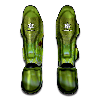 Green Pit Viper Print Muay Thai Shin Guard
