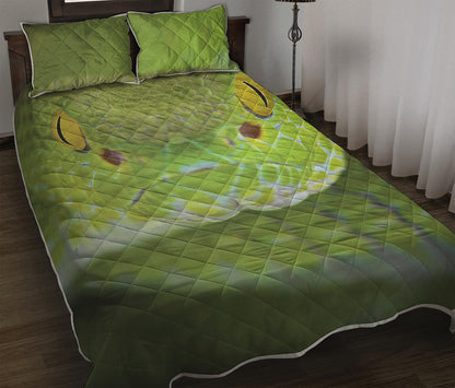 Green Pit Viper Print Quilt Bed Set