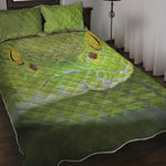 Green Pit Viper Print Quilt Bed Set