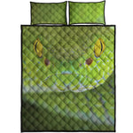 Green Pit Viper Print Quilt Bed Set