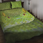 Green Pit Viper Print Quilt Bed Set