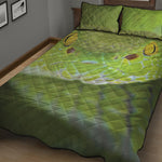 Green Pit Viper Print Quilt Bed Set