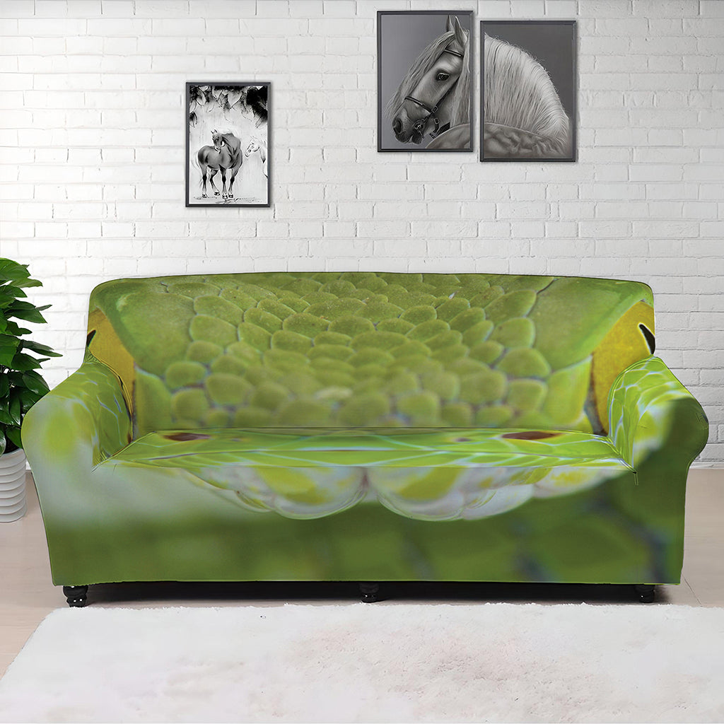 Green Pit Viper Print Sofa Cover