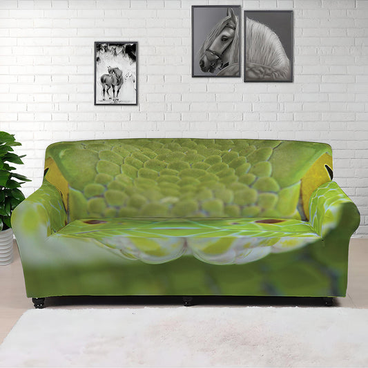 Green Pit Viper Print Sofa Cover