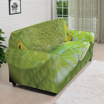 Green Pit Viper Print Sofa Cover