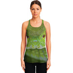 Green Pit Viper Print Women's Racerback Tank Top