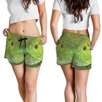 Green Pit Viper Print Women's Shorts