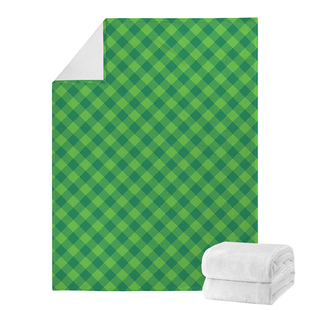 Green Plaid Saint Patrick's Day Print Blanket
