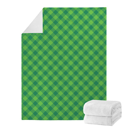 Green Plaid Saint Patrick's Day Print Blanket