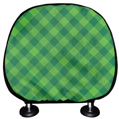Green Plaid Saint Patrick's Day Print Car Headrest Covers