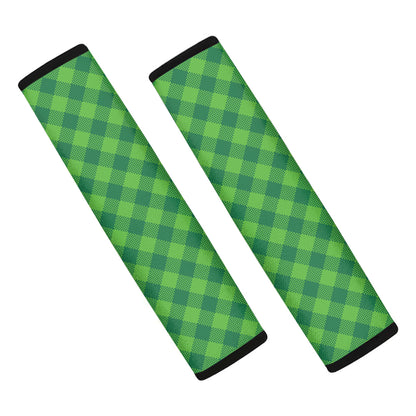 Green Plaid Saint Patrick's Day Print Car Seat Belt Covers