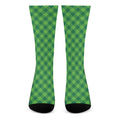 Green Plaid Saint Patrick's Day Print Crew Socks