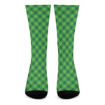 Green Plaid Saint Patrick's Day Print Crew Socks