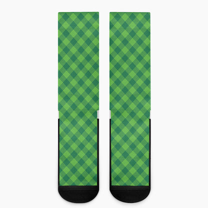 Green Plaid Saint Patrick's Day Print Crew Socks