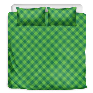 Green Plaid Saint Patrick's Day Print Duvet Cover Bedding Set