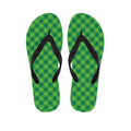 Green Plaid Saint Patrick's Day Print Flip Flops