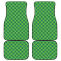 Green Plaid Saint Patrick's Day Print Front and Back Car Floor Mats