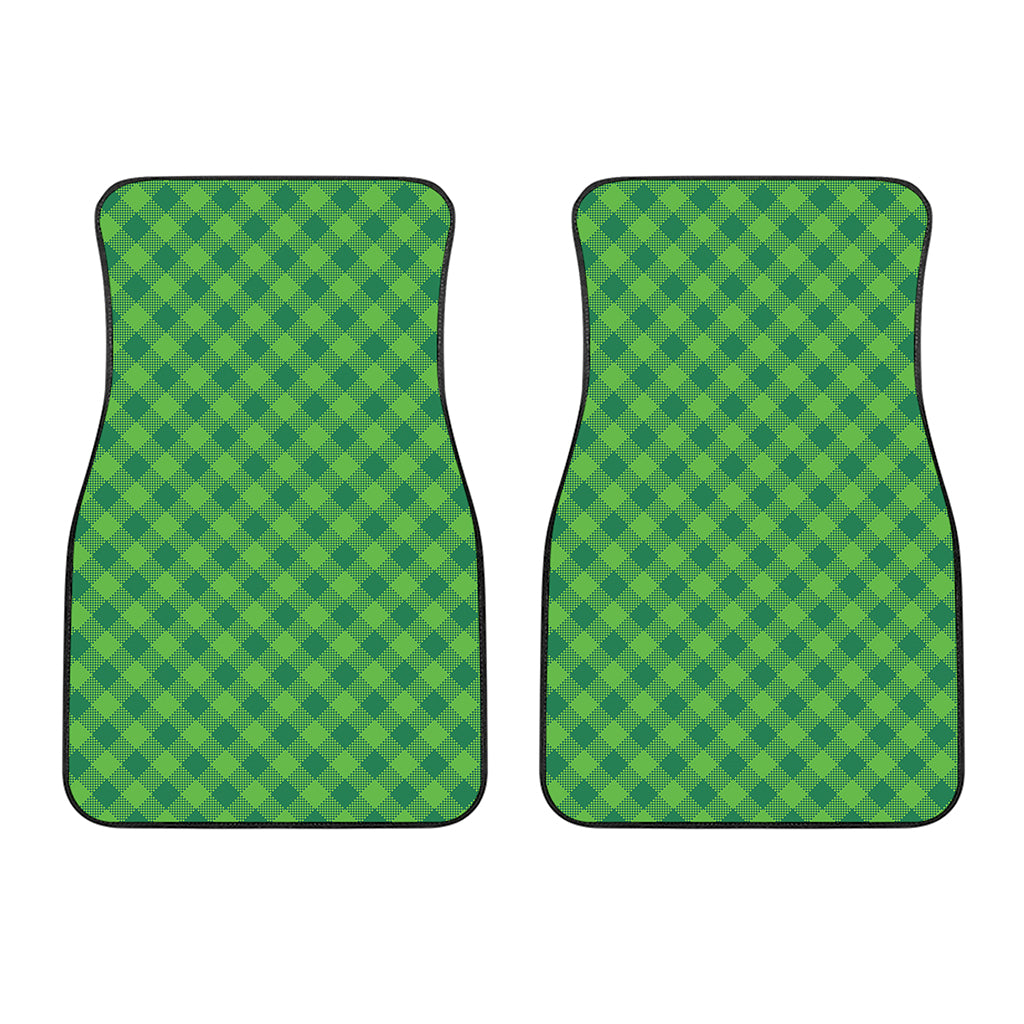 Green Plaid Saint Patrick's Day Print Front Car Floor Mats