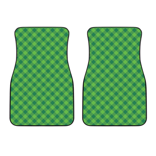 Green Plaid Saint Patrick's Day Print Front Car Floor Mats