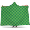 Green Plaid Saint Patrick's Day Print Hooded Blanket