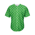 Green Plaid Saint Patrick's Day Print Men's Baseball Jersey