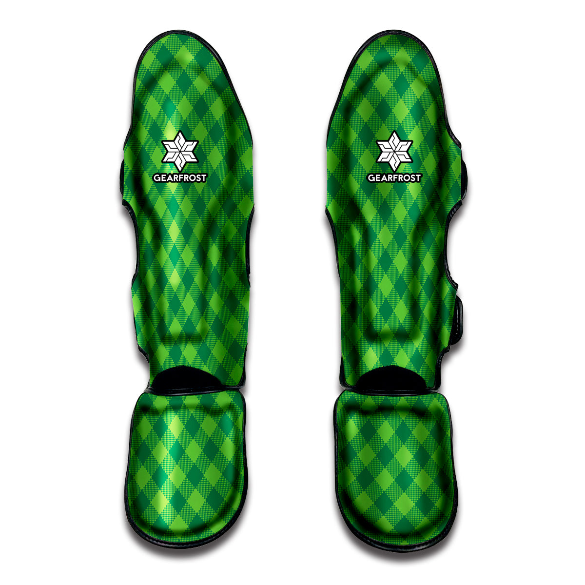 Green Plaid Saint Patrick's Day Print Muay Thai Shin Guard