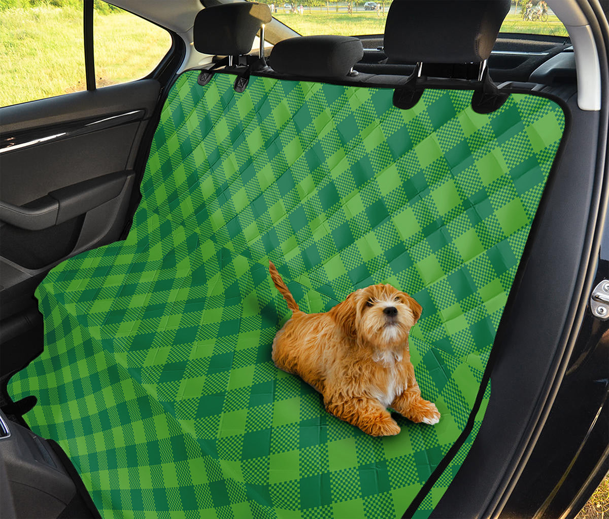 Green Plaid Saint Patrick's Day Print Pet Car Back Seat Cover