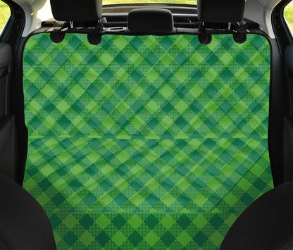 Green Plaid Saint Patrick's Day Print Pet Car Back Seat Cover