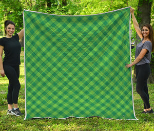 Green Plaid Saint Patrick's Day Print Quilt