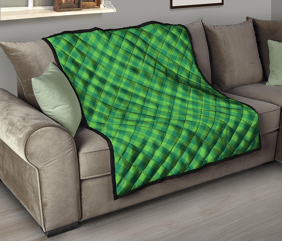 Green Plaid Saint Patrick's Day Print Quilt