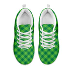 Green Plaid Saint Patrick's Day Print White Sneakers
