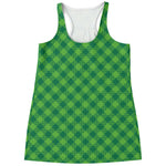 Green Plaid Saint Patrick's Day Print Women's Racerback Tank Top