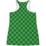 Green Plaid Saint Patrick's Day Print Women's Racerback Tank Top