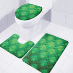 Green Playing Card Suits Pattern Print 3 Piece Bath Mat Set