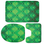 Green Playing Card Suits Pattern Print 3 Piece Bath Mat Set