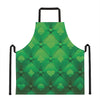 Green Playing Card Suits Pattern Print Apron