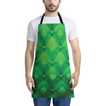 Green Playing Card Suits Pattern Print Apron