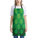 Green Playing Card Suits Pattern Print Apron