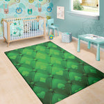 Green Playing Card Suits Pattern Print Area Rug