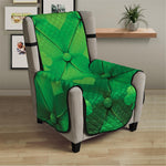 Green Playing Card Suits Pattern Print Armchair Protector