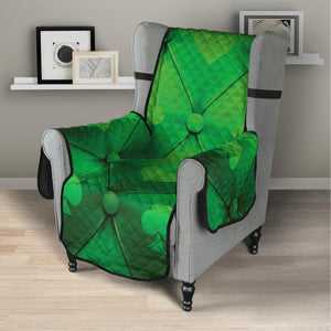 Green Playing Card Suits Pattern Print Armchair Protector