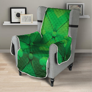 Green Playing Card Suits Pattern Print Armchair Protector