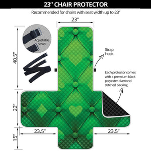 Green Playing Card Suits Pattern Print Armchair Protector